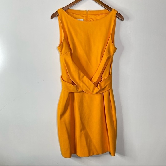 Akris Punto Cross Waist Knit Sheath Dress in Tangerine Size 10 - Picture 3 of 9